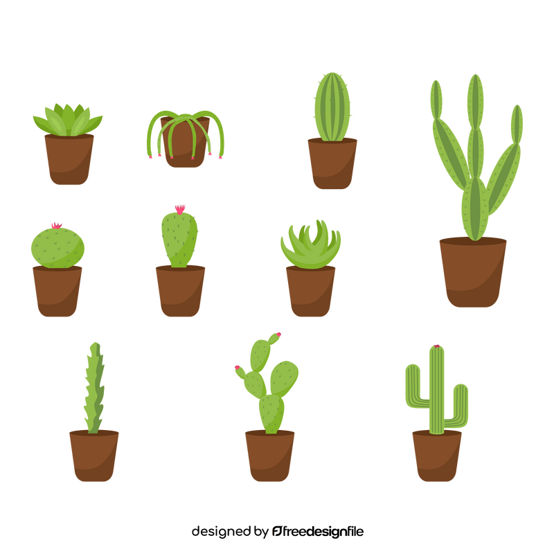 Cactus set vector