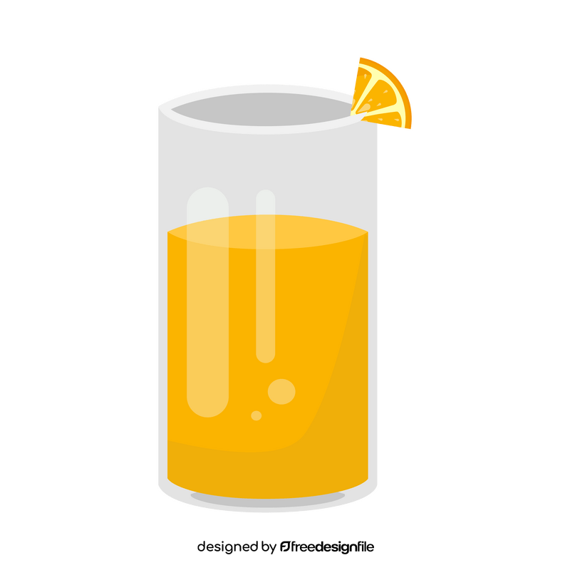 Glass of orange juice clipart