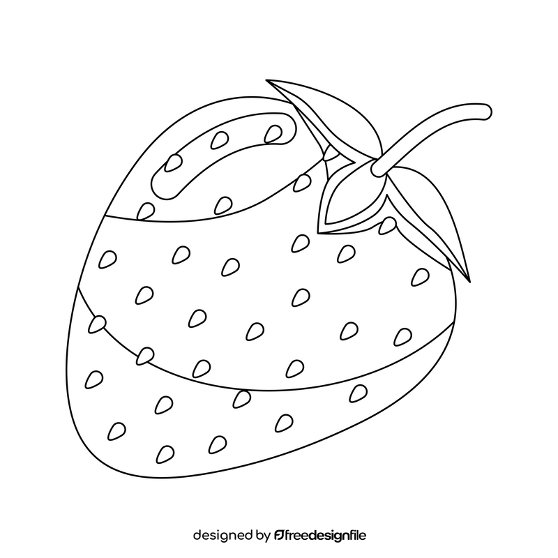 Strawberry black and white clipart