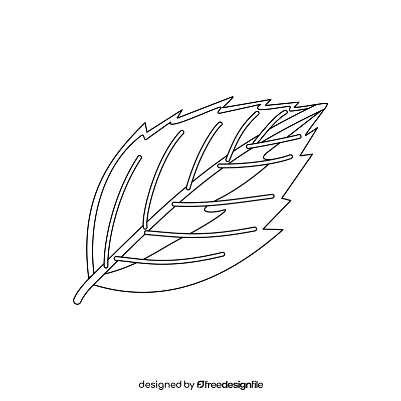 Strawberry leaf black and white clipart