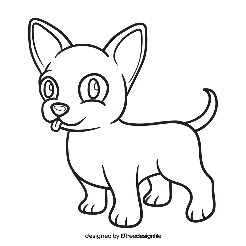 Chihuahua black and white clipart