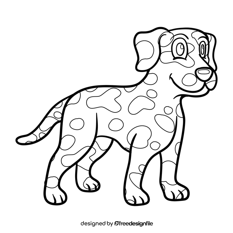 Dalmatian black and white clipart