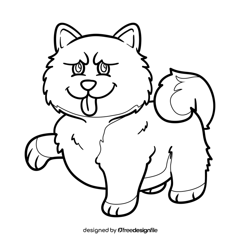Chow Chow black and white clipart