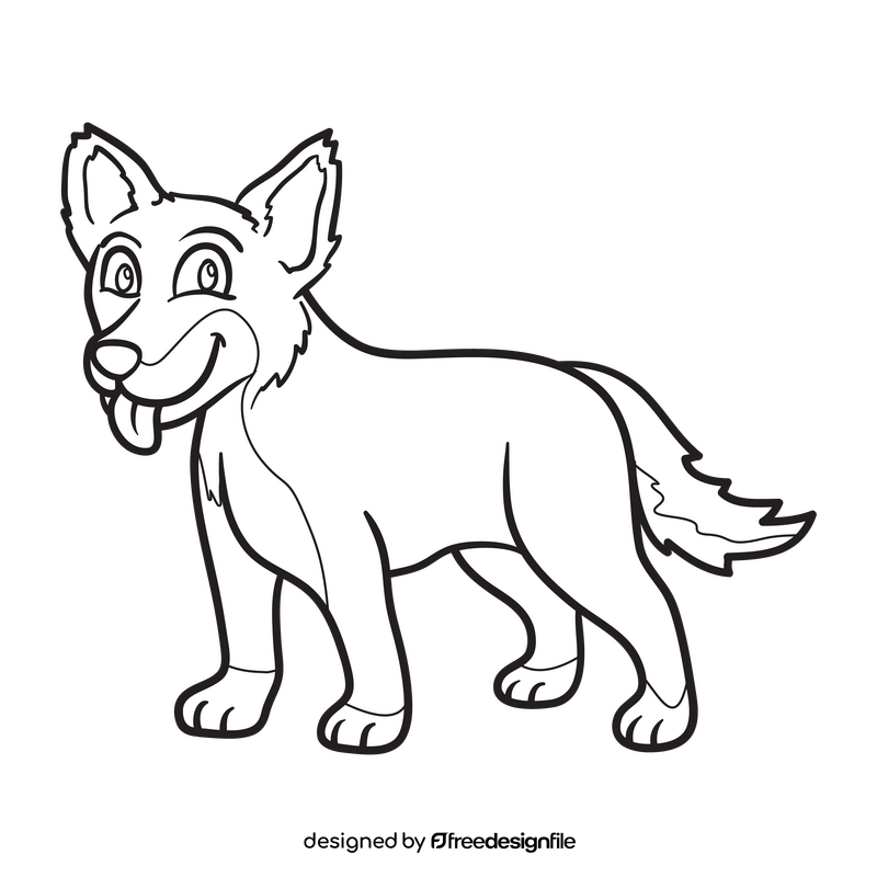 Dingo black and white clipart