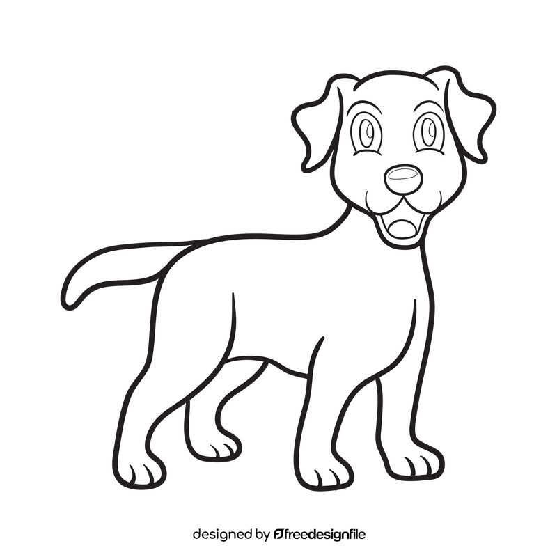 Labrador black and white clipart