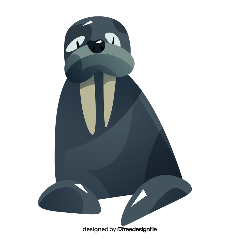 Cartoon walrus happy clipart