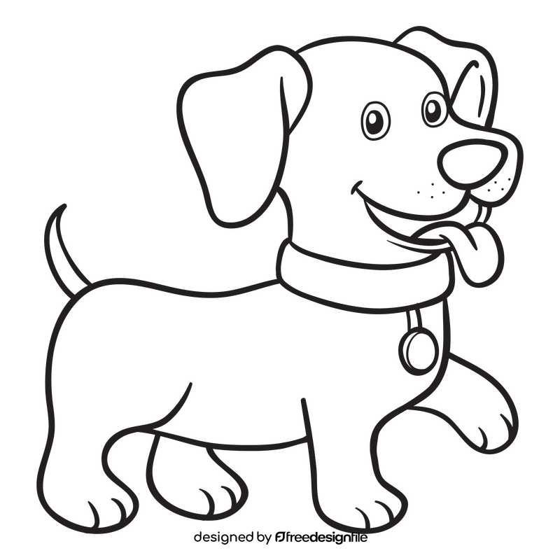 Dog black and white clipart