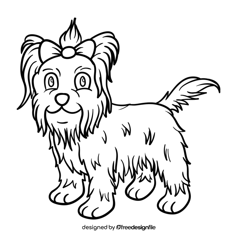 Yorkshire Terrier black and white clipart vector free download