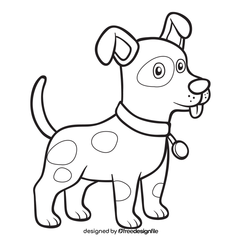 Dog black and white clipart