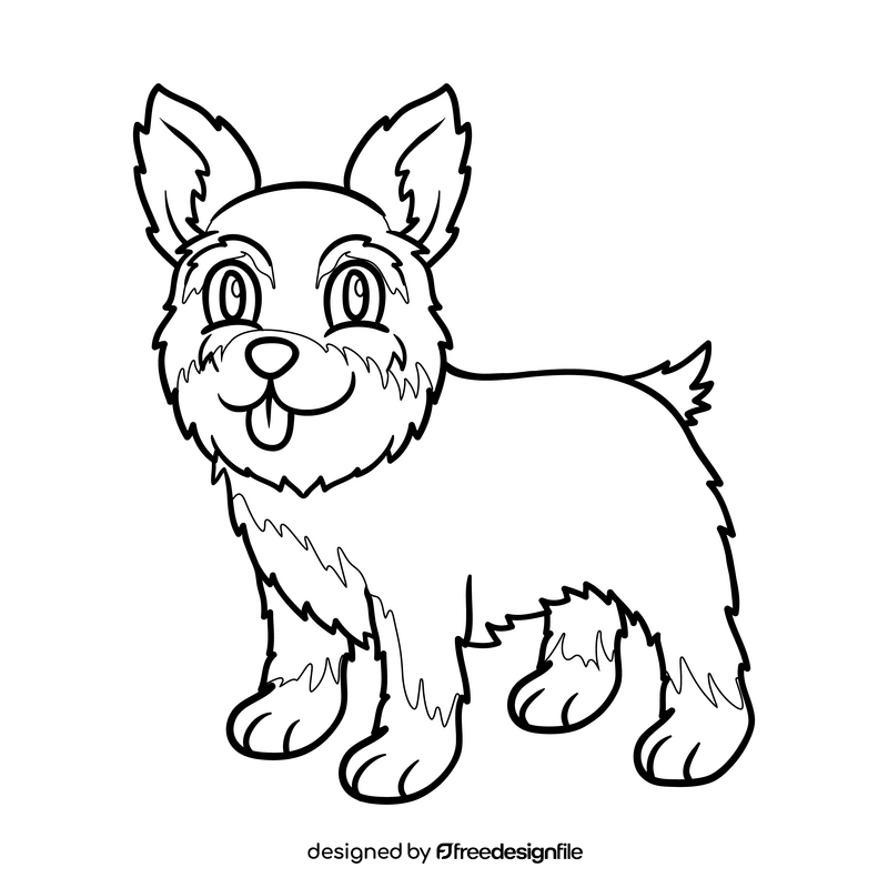 Yorkie black and white clipart