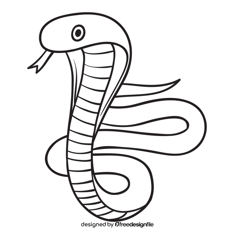 Snake black and white clipart