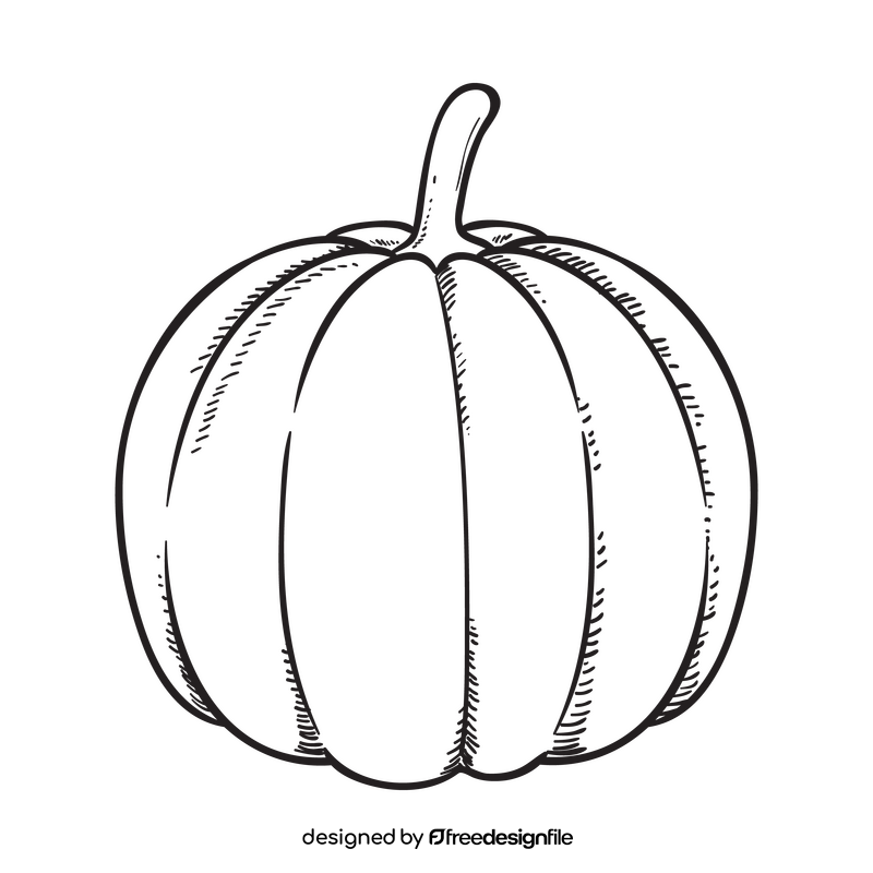 Pumpkin black and white clipart