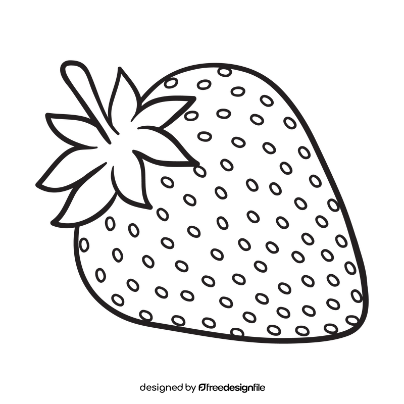 Strawberry black and white clipart vector free download