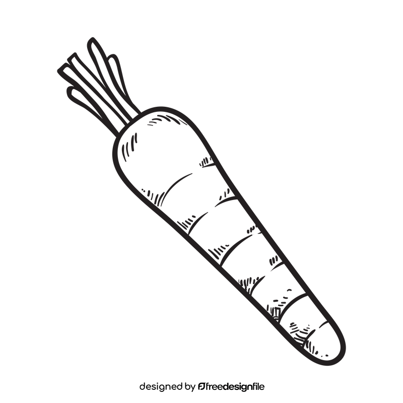 Carrot black and white clipart