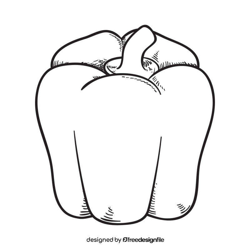 Green bell pepper black and white clipart