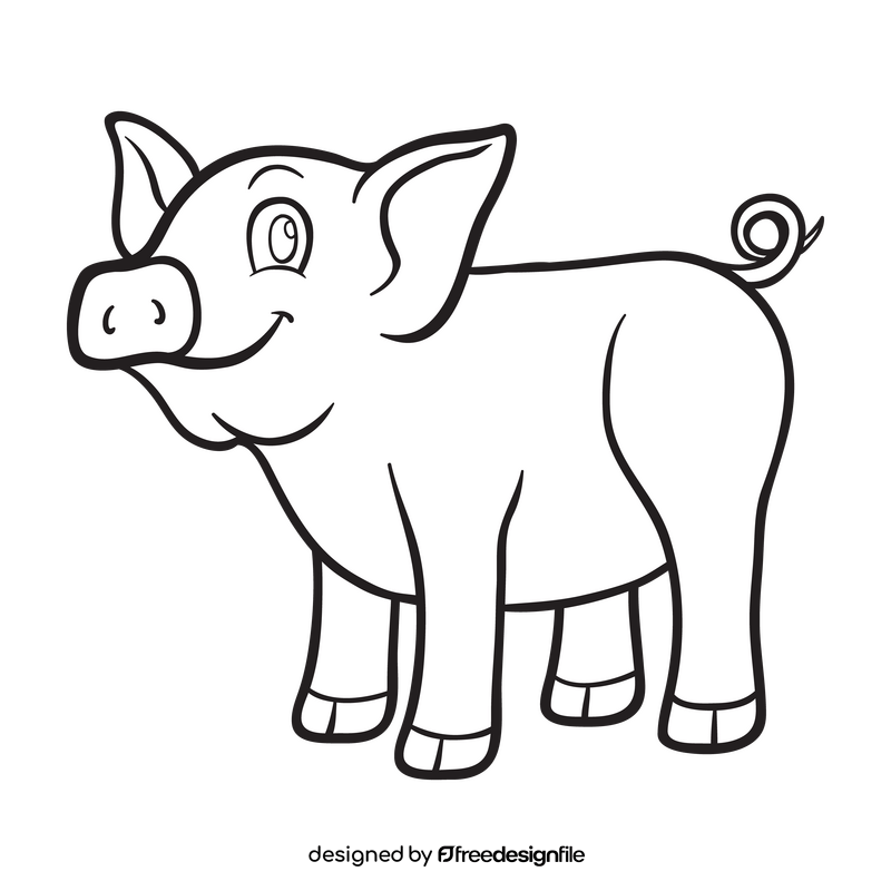 Pig black and white clipart free download