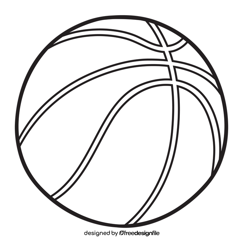 Basketball black and white clipart