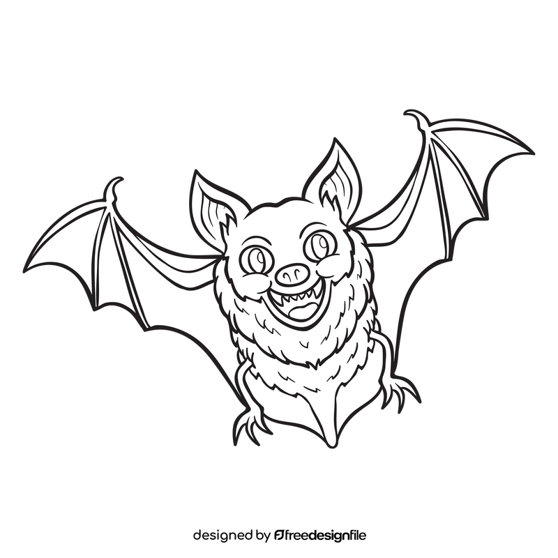 Bat black and white clipart