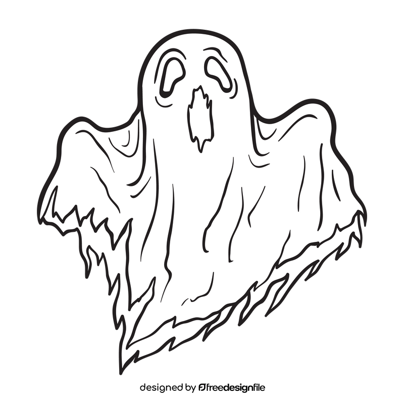 Ghost black and white clipart