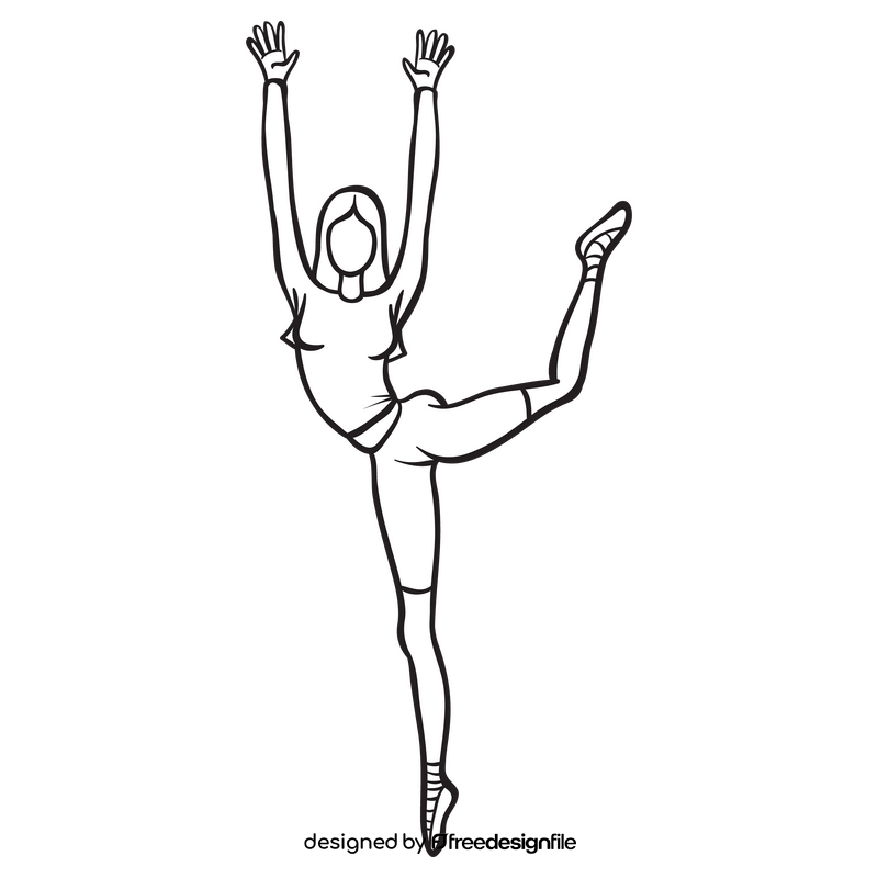 Dancer black and white clipart