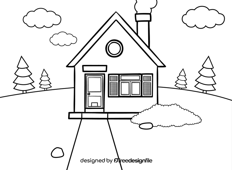 House black and white vector