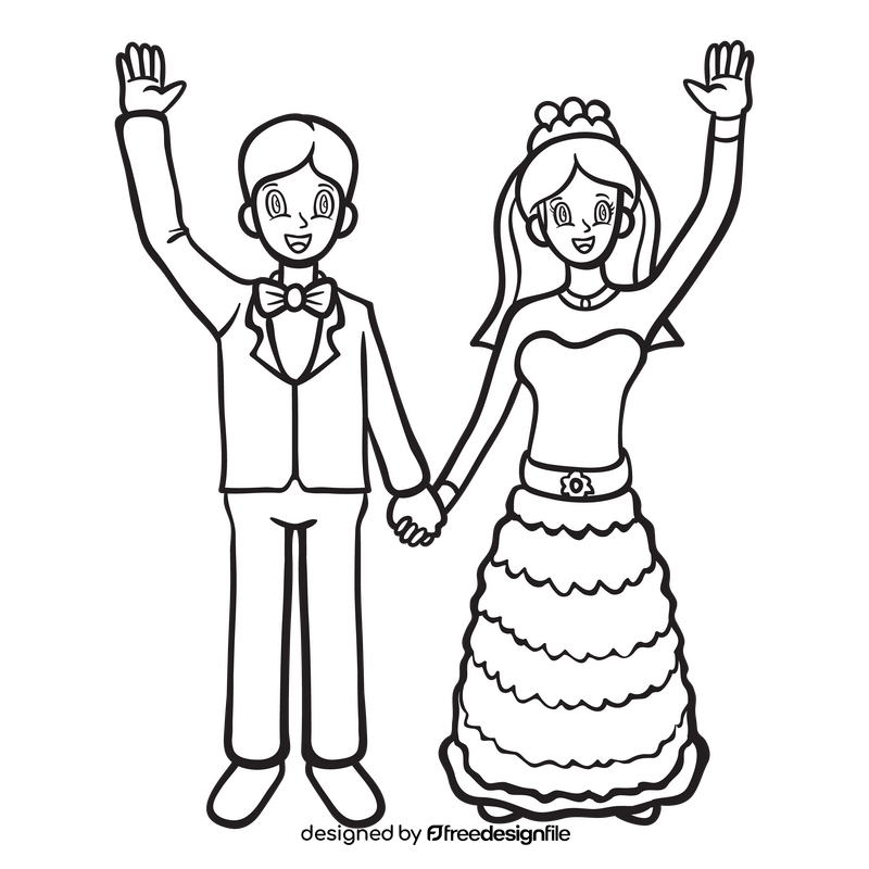 Wedding black and white clipart