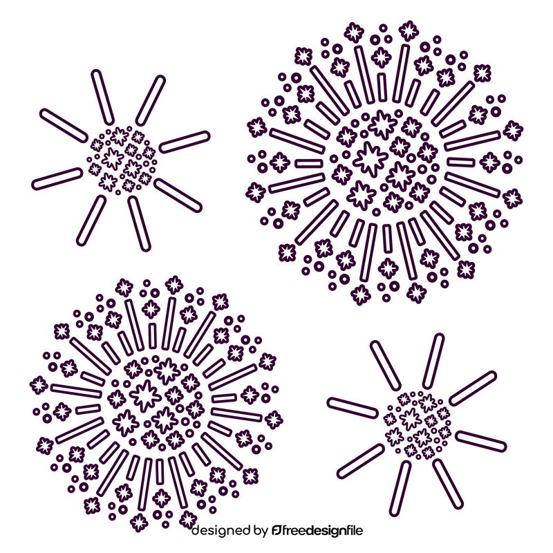 Fireworks black and white clipart free download