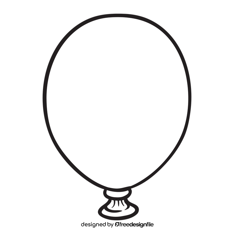 Balloon black and white clipart