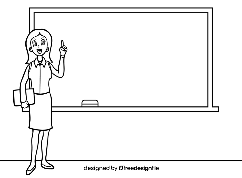 Teacher black and white vector free download