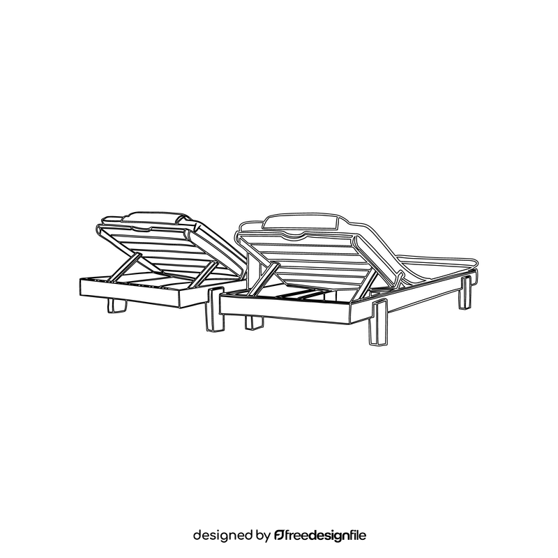 Pair of Deck Chairs black and white clipart