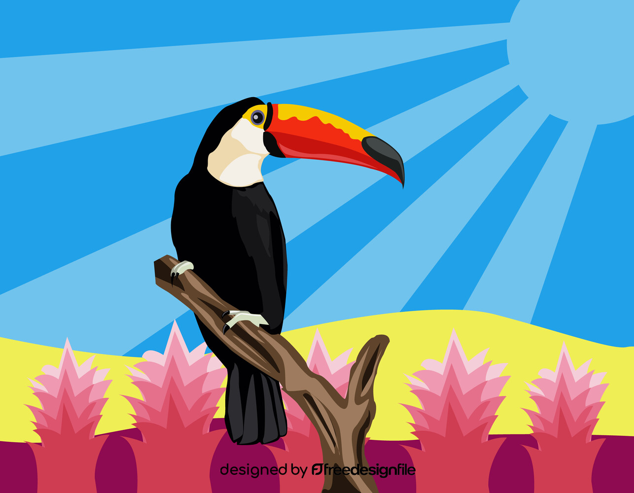 Cute toucan vector image