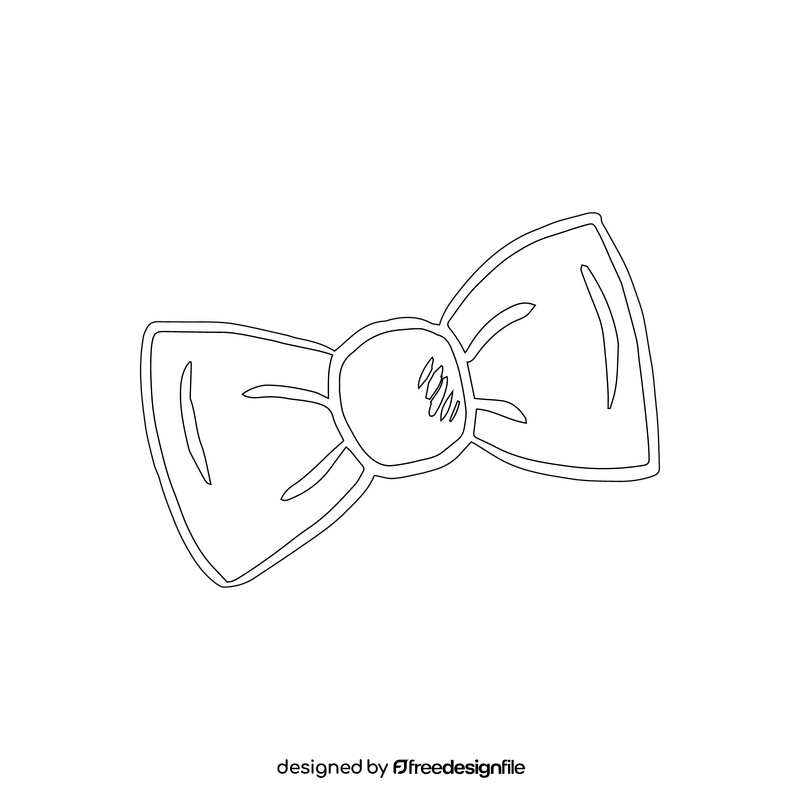 Green Bow Tie black and white clipart