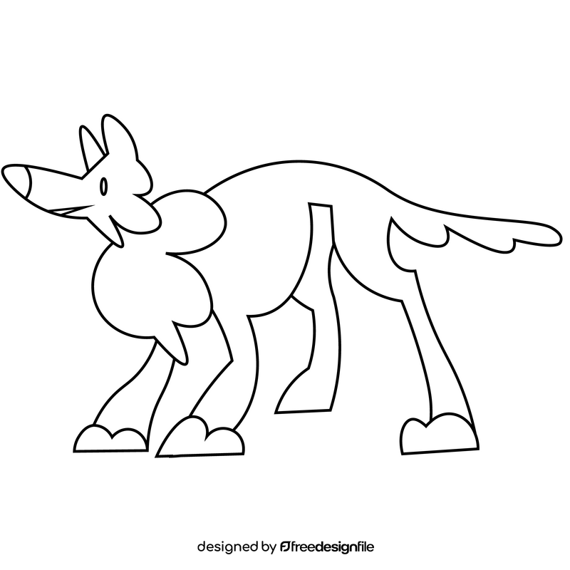 Printable wolf black and white clipart