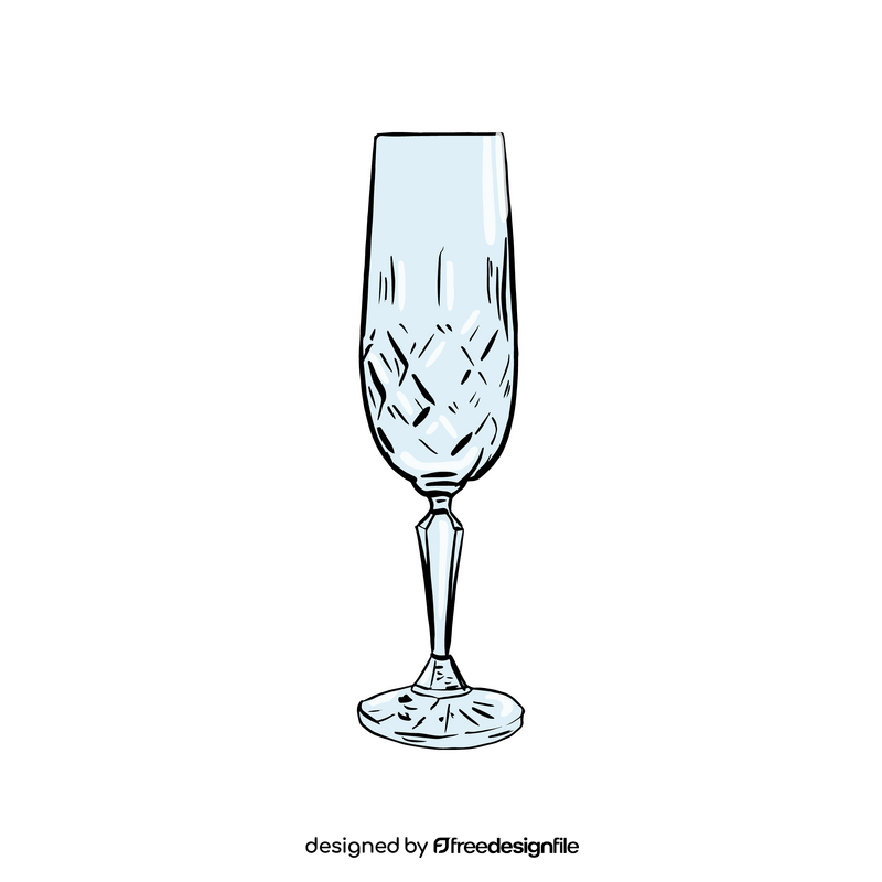 Crystal Champagne Flute Glass clipart
