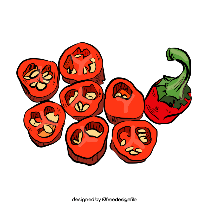 Slices of Red Hot Chili Peppers clipart