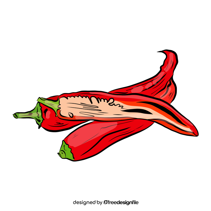 Whole and a Half of Chili Peppers clipart