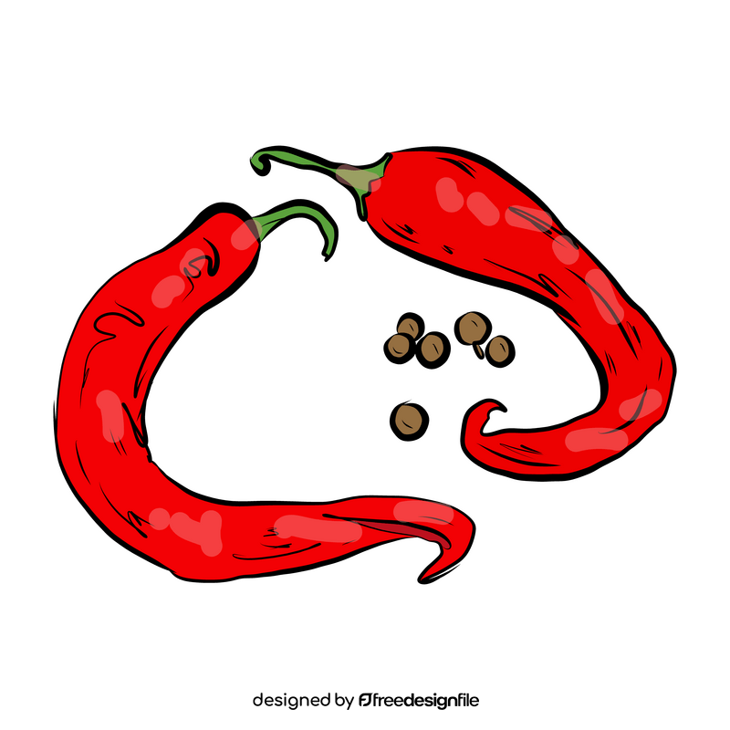 Red Hot Pepper with Seeds clipart
