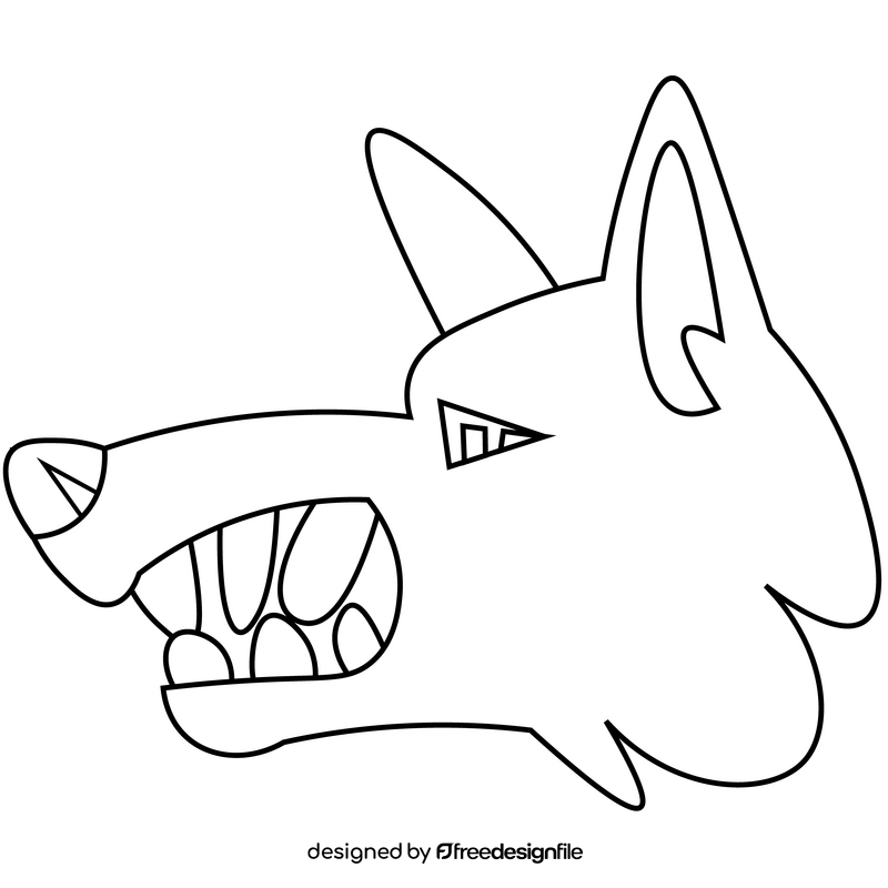 Wolf teeth drawing black and white clipart