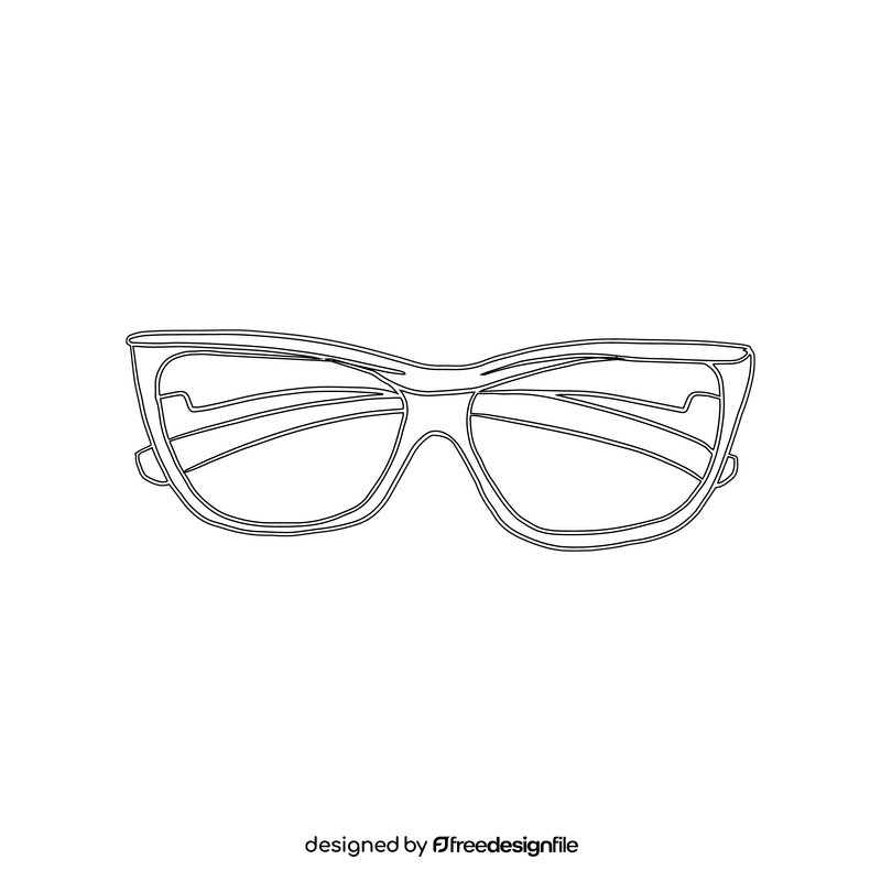 Cinema 3d Glasses black and white clipart