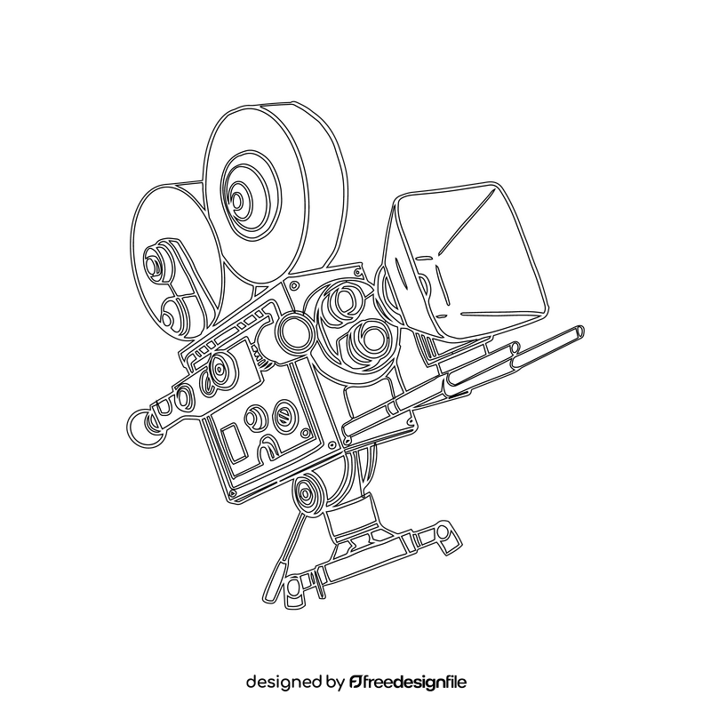 Movie Camera black and white clipart