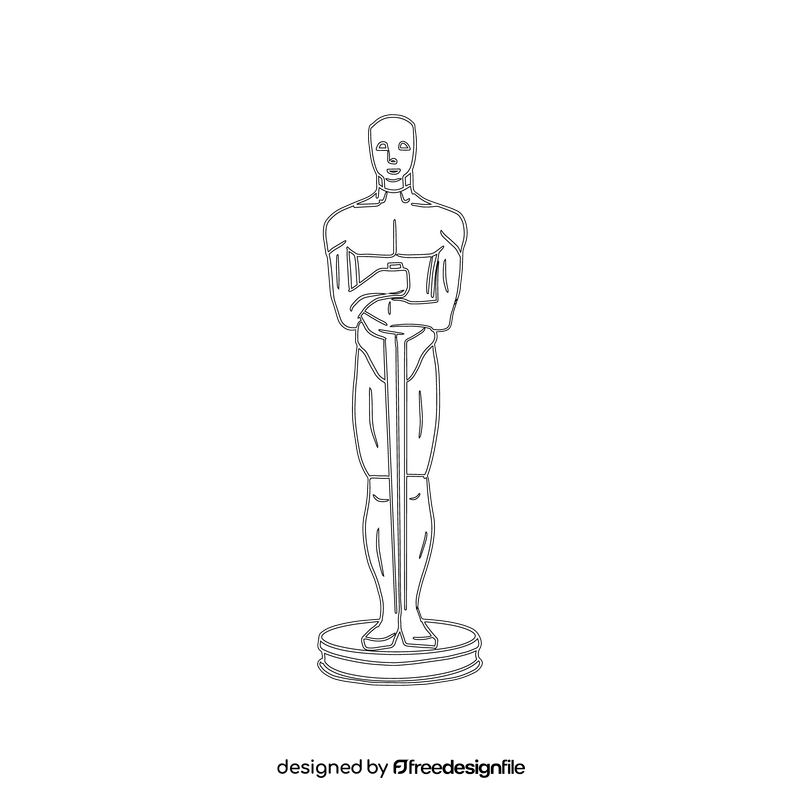 Academy Awards Oscar black and white clipart