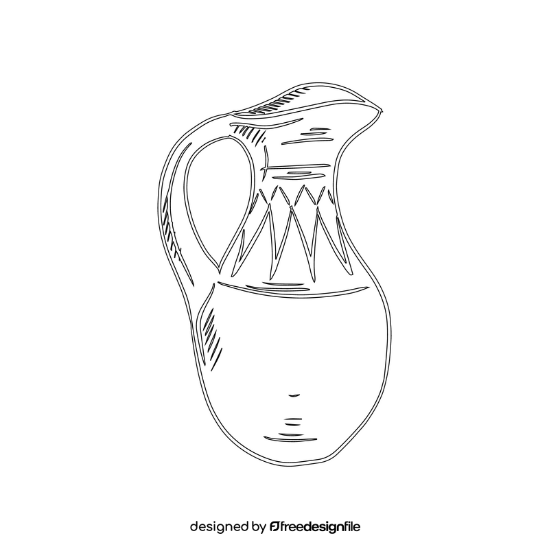 Jug Clay Decanter black and white clipart