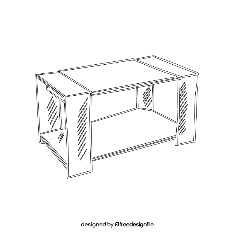 Modern Coffee Table black and white clipart
