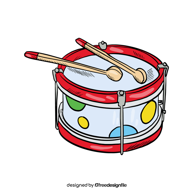 Drum Toy with Sticks clipart