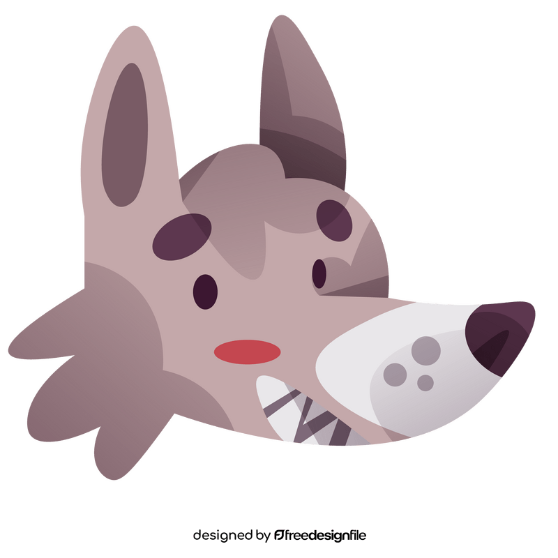Happy wolf head clipart