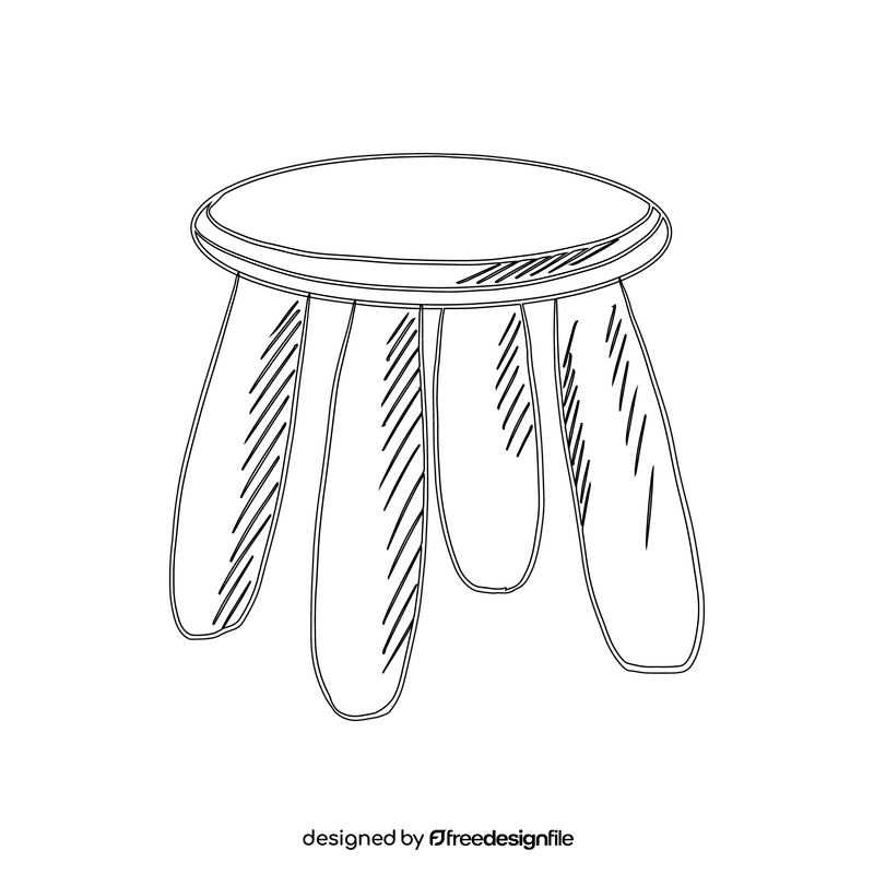 Stool for Kids black and white clipart