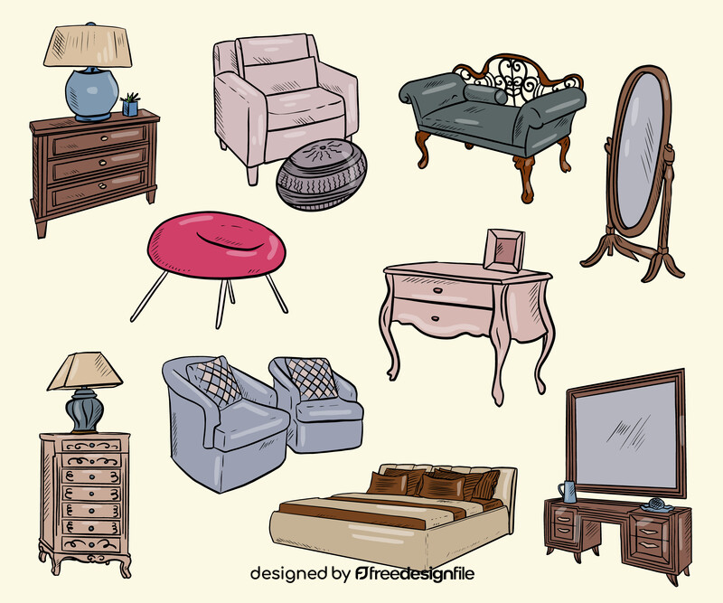 Bedroom Furniture Set vector