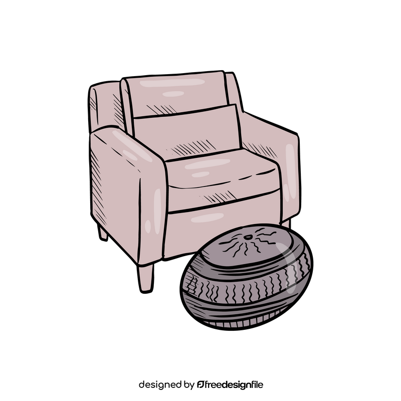 Flat Style Armchair clipart