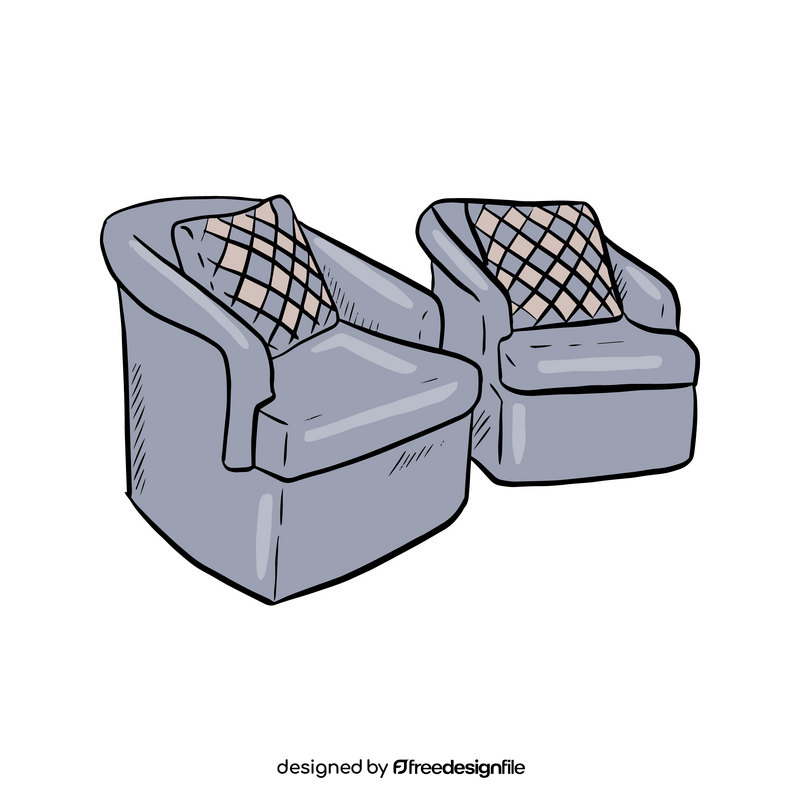 Armchairs with Pillows clipart