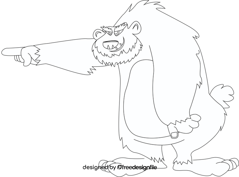 Bigfoot drawing black and white clipart free download